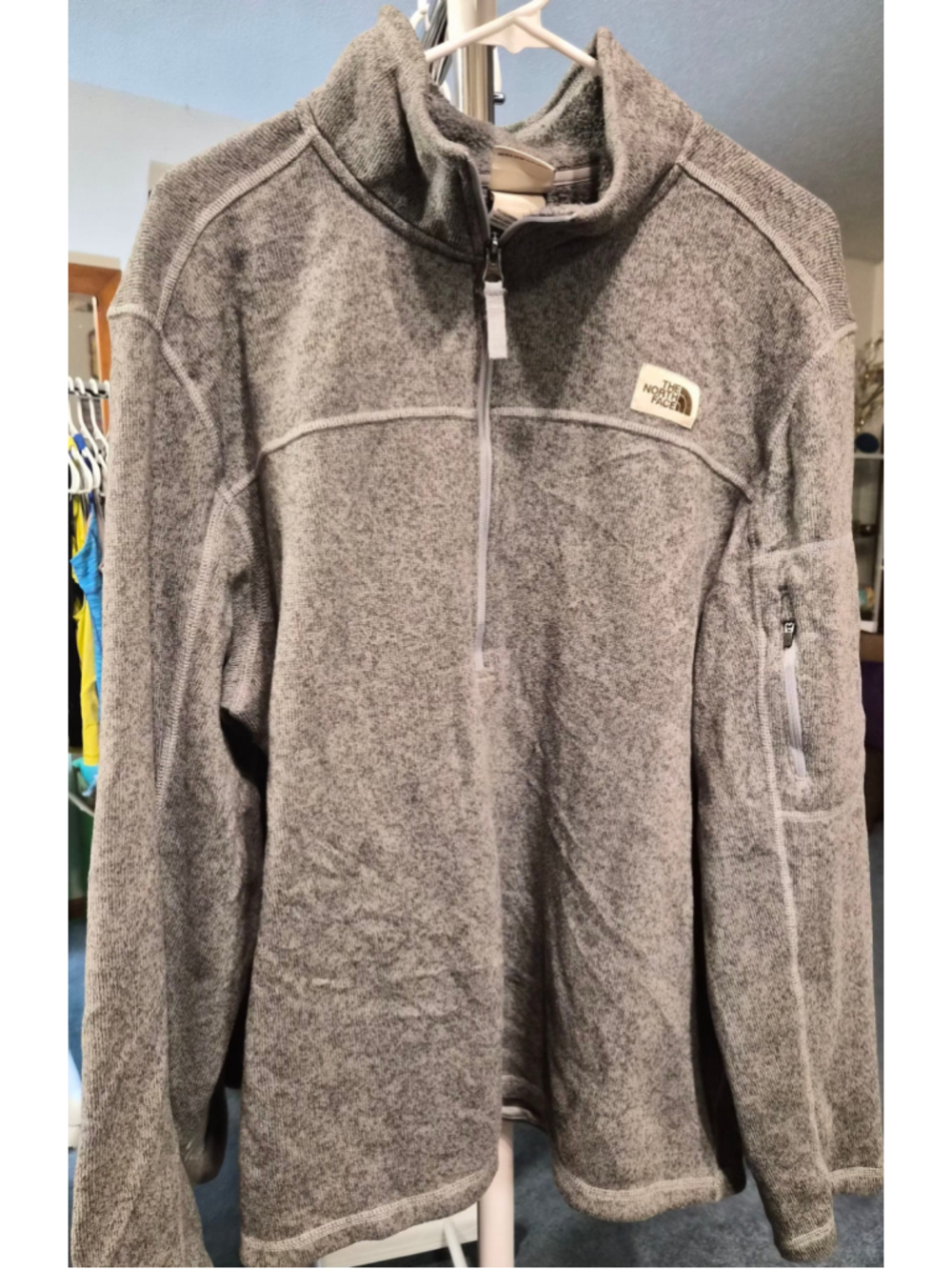 Men's The North Face Grey Zip Up Fleece Sweater Size XL